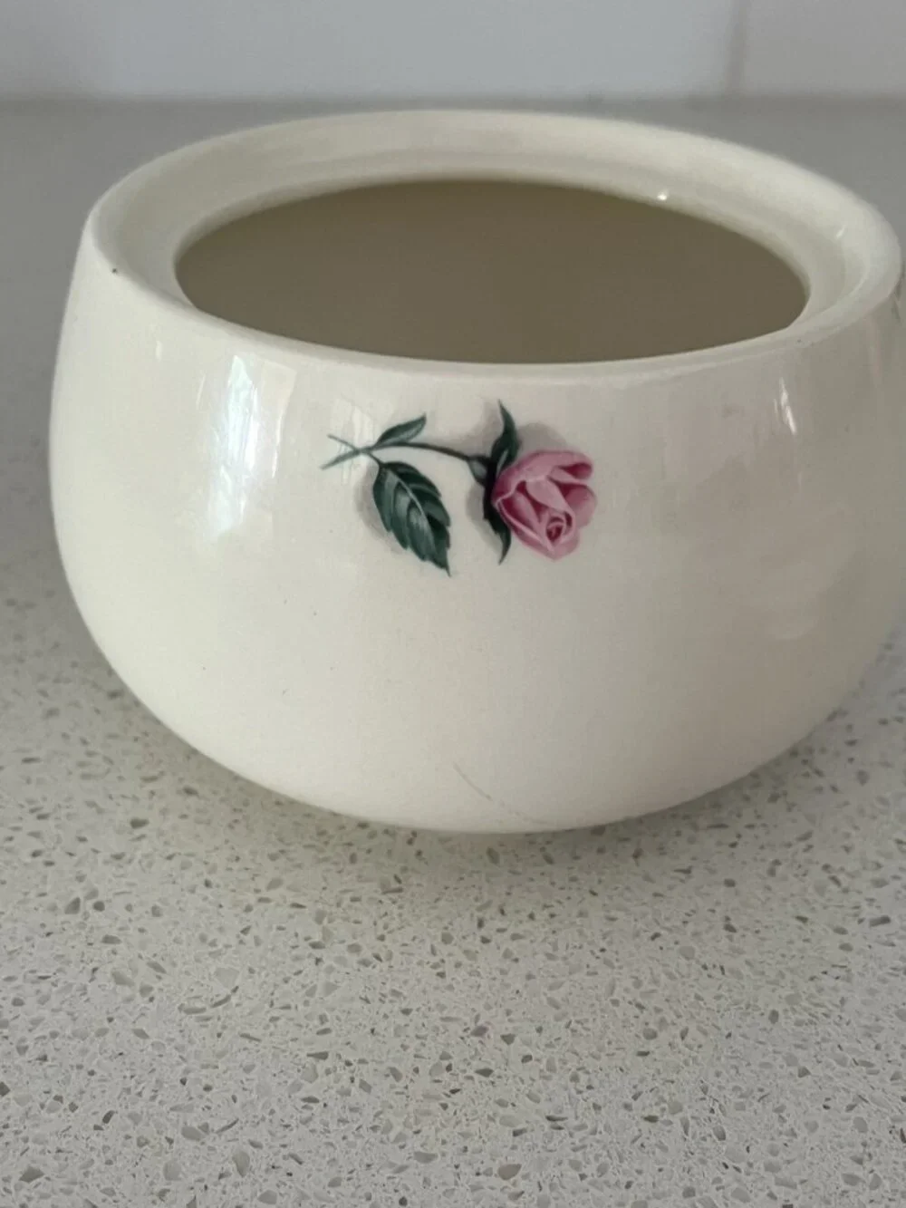 Vtg MCM Homer Laughlin Porcelain jewelry trinket jar sugar bowl 1955 Cottagecore